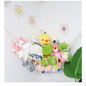 ⭐️Large Boho Stuffed Animal Hammock Toy Storage Net with Tassel Hooks